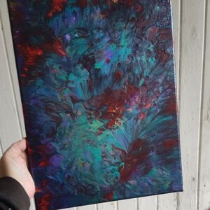 Abstract Blue and Red Canvas Art